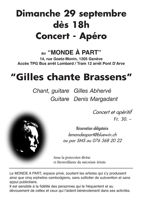 « Gilles chante Brassens » chant et guitare Gilles Abhervé et Denis Margadant