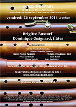 Concert Nathalie Chatelain Geoffray, harpe et Mathieu Rouquié, violoncelle mardi 3 juin 2014, à 20h00