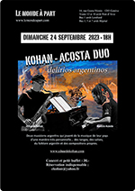 Kohan - Acosta  DUO   dimanche 24 septembre au Monde à part