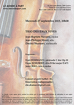 TRIO DES EAUX VIVES Jean-Baptiste Navarro, violon Jean-Philippe Morel, alto Dmitry Shameev, violoncelle 