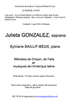 « Mélodies de Chopin, de Falla et musiques de l'Amérique latine » Sylviane BAILLIF-BEUX, piano 